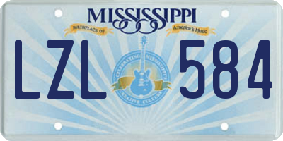 MS license plate LZL584