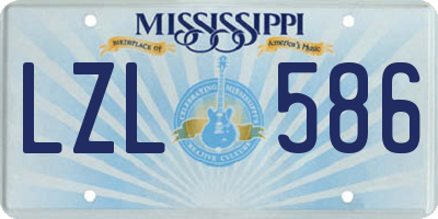 MS license plate LZL586