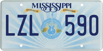 MS license plate LZL590