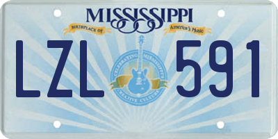 MS license plate LZL591