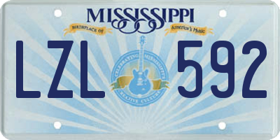 MS license plate LZL592