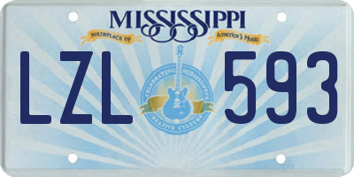 MS license plate LZL593