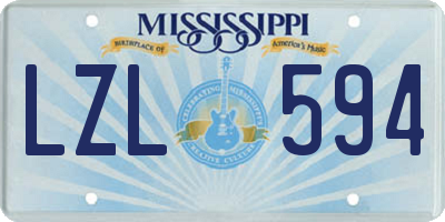 MS license plate LZL594
