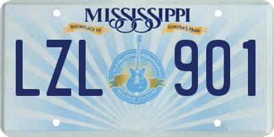 MS license plate LZL901