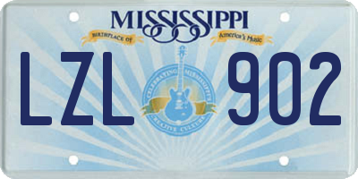 MS license plate LZL902