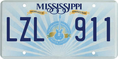 MS license plate LZL911