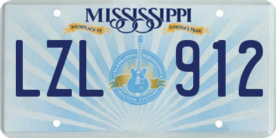 MS license plate LZL912