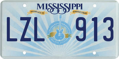 MS license plate LZL913