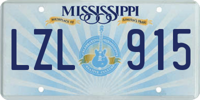 MS license plate LZL915