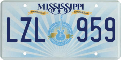 MS license plate LZL959