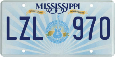 MS license plate LZL970