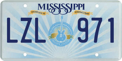 MS license plate LZL971