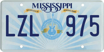 MS license plate LZL975
