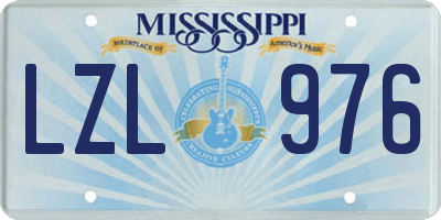 MS license plate LZL976