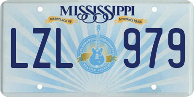 MS license plate LZL979