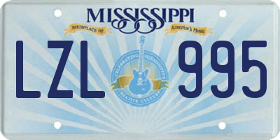 MS license plate LZL995