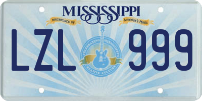 MS license plate LZL999