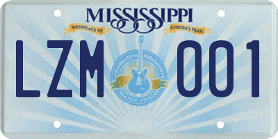 MS license plate LZM001
