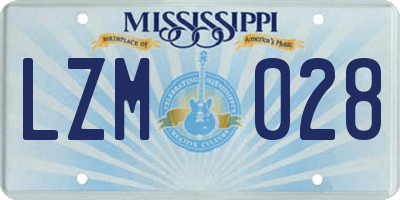 MS license plate LZM028