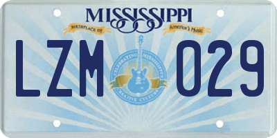 MS license plate LZM029