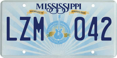 MS license plate LZM042