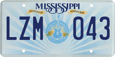 MS license plate LZM043