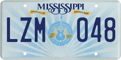 MS license plate LZM048