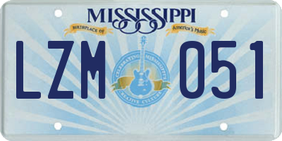 MS license plate LZM051