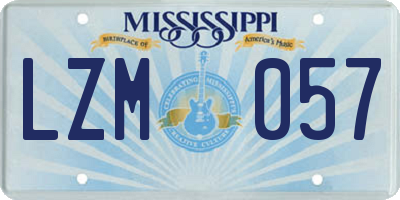 MS license plate LZM057