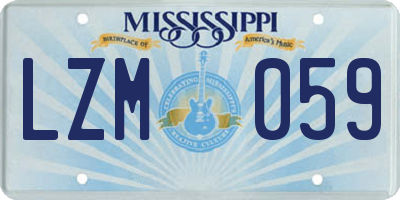 MS license plate LZM059