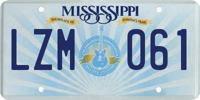 MS license plate LZM061