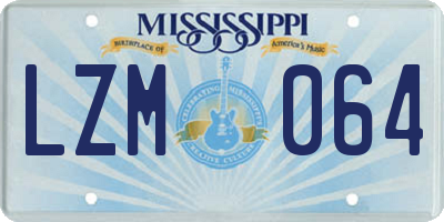 MS license plate LZM064