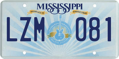 MS license plate LZM081
