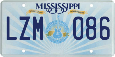 MS license plate LZM086