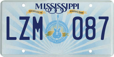 MS license plate LZM087