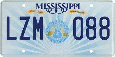 MS license plate LZM088