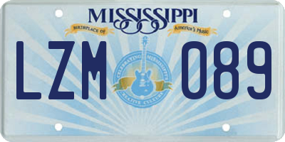 MS license plate LZM089