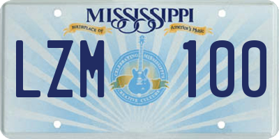 MS license plate LZM100