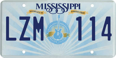 MS license plate LZM114