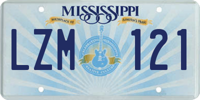 MS license plate LZM121