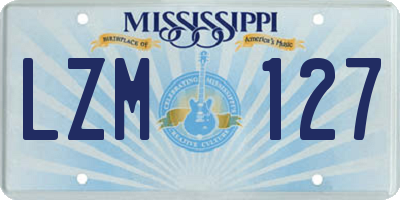 MS license plate LZM127