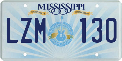 MS license plate LZM130
