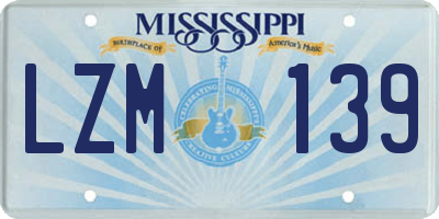 MS license plate LZM139