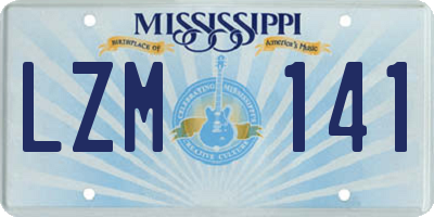 MS license plate LZM141