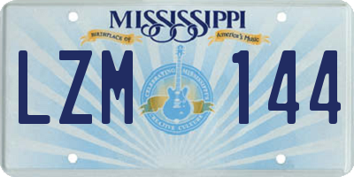 MS license plate LZM144