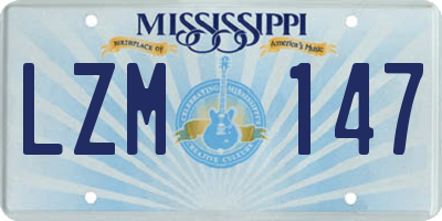 MS license plate LZM147