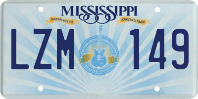 MS license plate LZM149