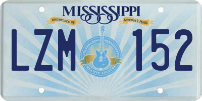 MS license plate LZM152