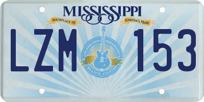 MS license plate LZM153