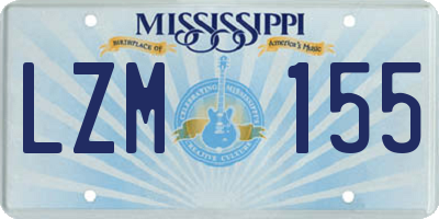 MS license plate LZM155